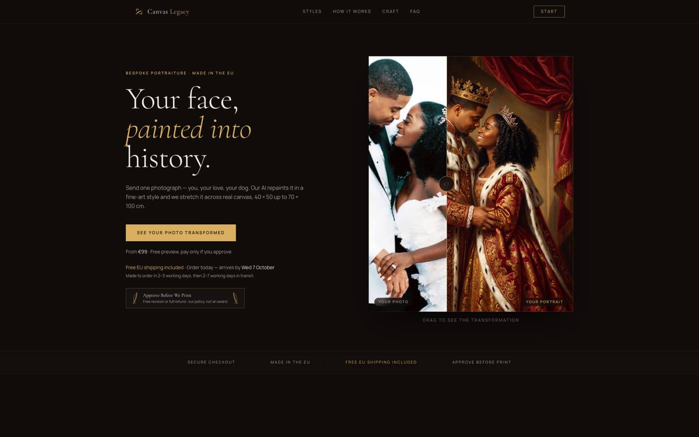 Canvas Legacy website