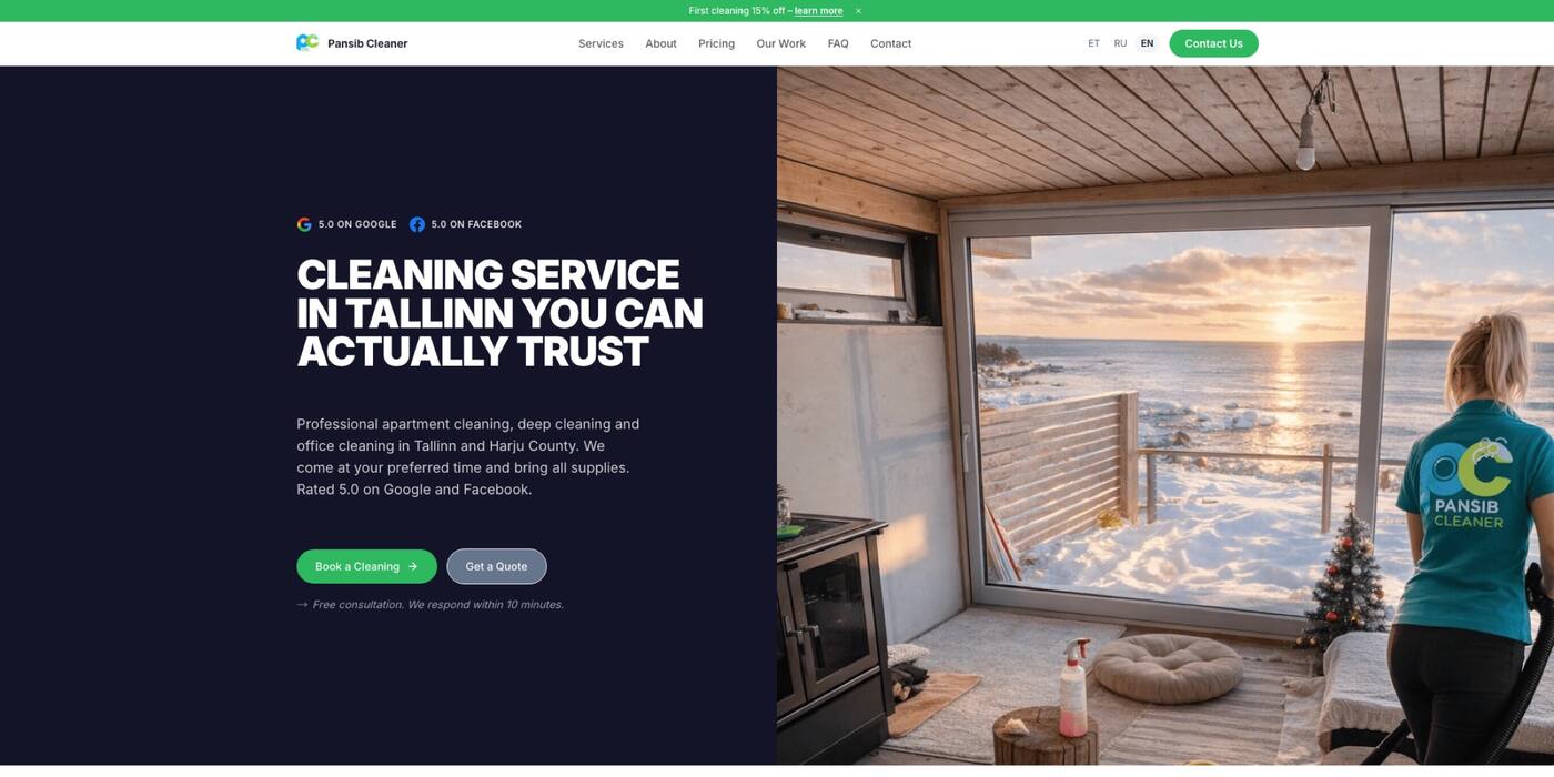 Pansib Cleaner website
